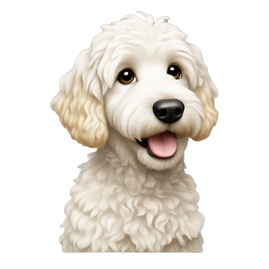 mini golden doodle white sticker