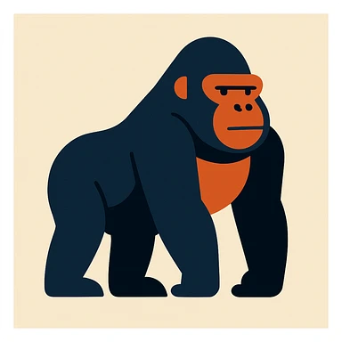 Flat design style gorilla sticker