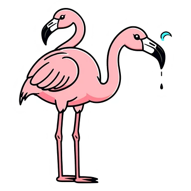 Flamingo crying sticker