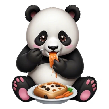 Panda eating food sticker
