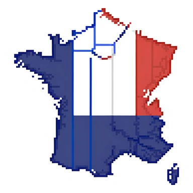 France map with flag colors sticker