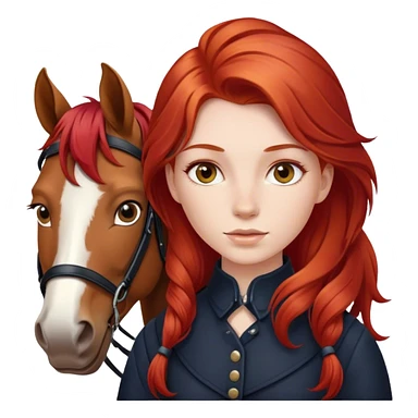 girl whit red hair on horse  sticker