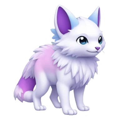 Cute cool white blue purple pink animal hybrid Fakemon full body sticker