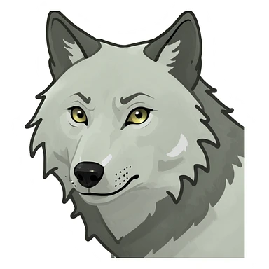 Wolf with white eyes sticker