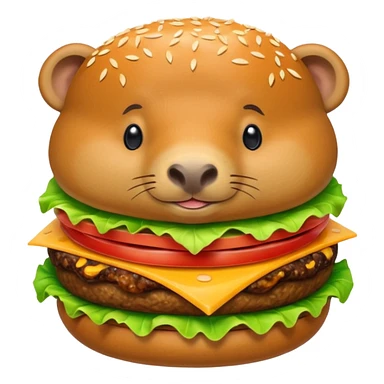 Capybara burger sticker