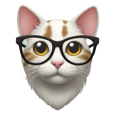heart shaped cat with glasses sticker
