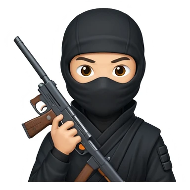 Ninja  with gun  sticker