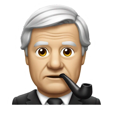 Helmut Schmidt with pipe sticker