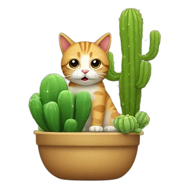Cactus with cat sticker
