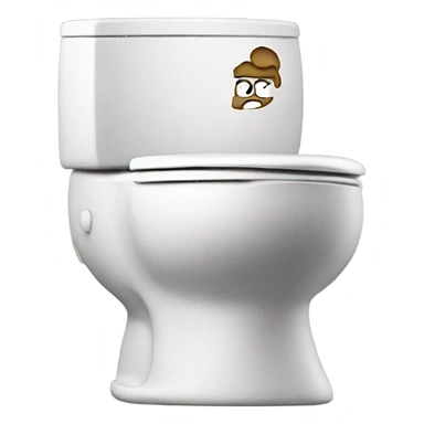 Toilet with a head sticker