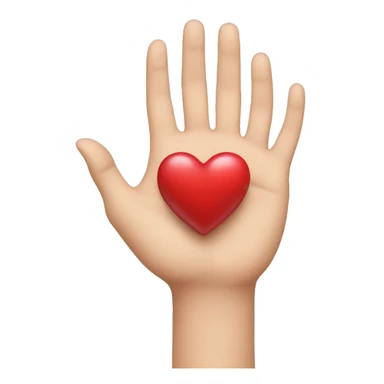 hand with heart in sticker