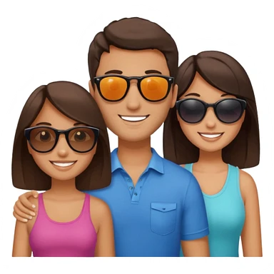 Throuple brunettes 2 girls 1 guy sticker