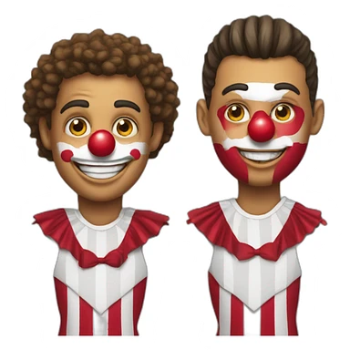 mesi and ronaldo dressed like clowns sticker