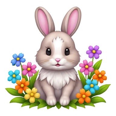 🐰🌈🌸 Rainbow spring bunny sticker