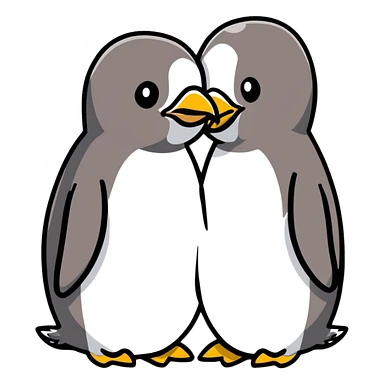 Penguin kissing  sticker