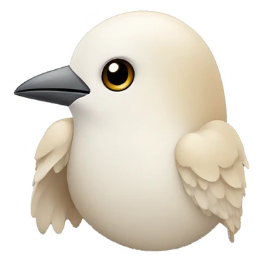 White and beige bird sticker