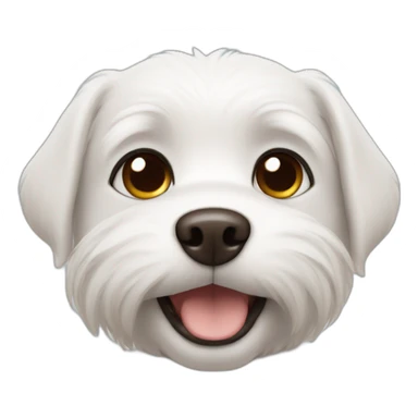 little white dog with brown eyes sticker