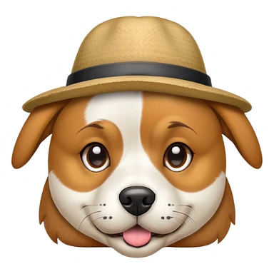 Dog with hat sticker