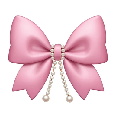 sakura bow with pearl strands sticker