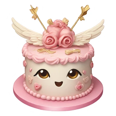 Realistic Photo of cupid cake sticker