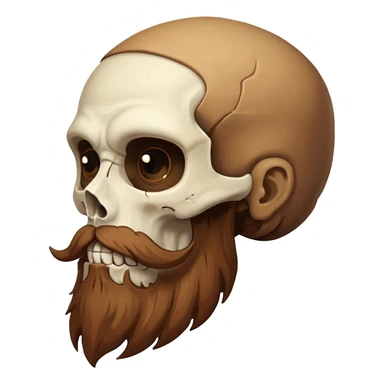 Weird skull with brown mustache beard  side view sticker