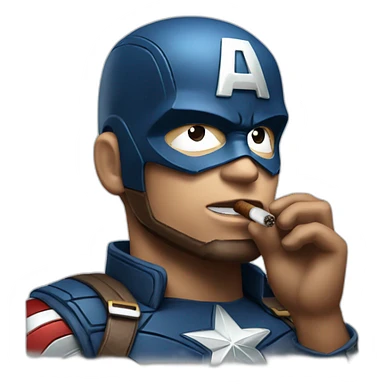 Captain america smoking cigar sticker