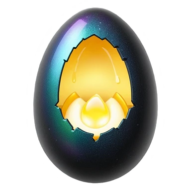 black glittery egg cracked open sticker