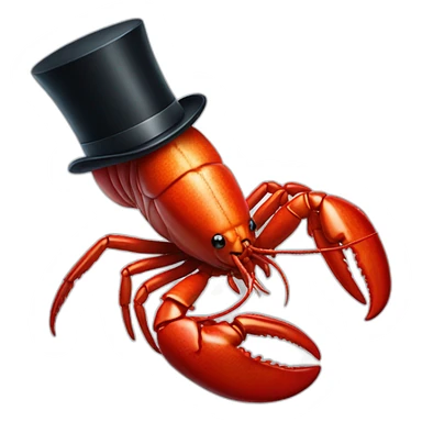 lobster wearing a top hat sticker