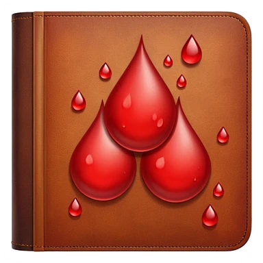 Brown book with blood droplets  sticker