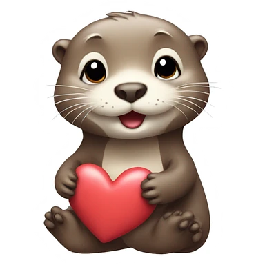 Cute otter in love with hearts sticker