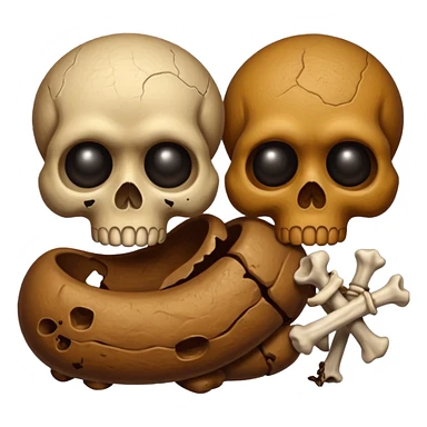 ((poop emoji))with bones and 3 skulls sticker