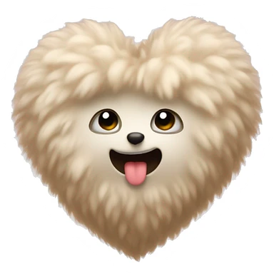 Beige fluffy Heart  sticker