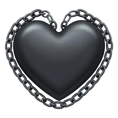 Black heart with chain sticker