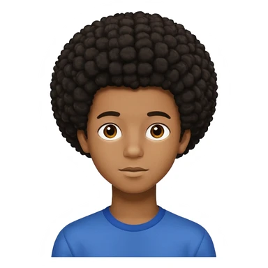 teen black boy with medium afro hair and dark brown eyes  sticker