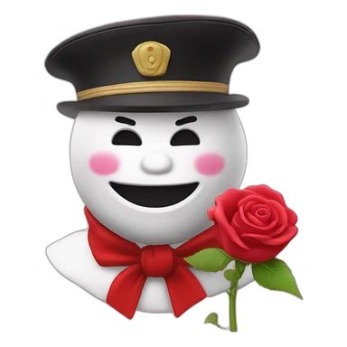 Bonhomme avec un rose dans la bouche sticker