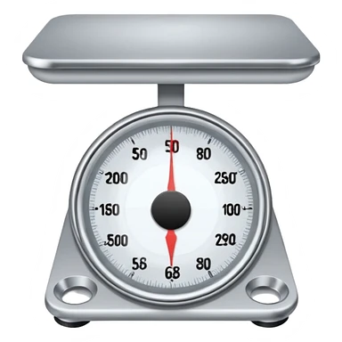 Weighing scale showing numbers sticker
