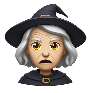 angry old witch sticker