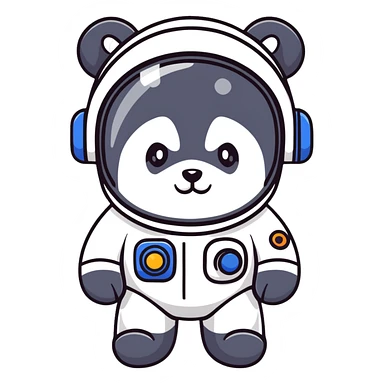 cute panda cosmonaut sticker