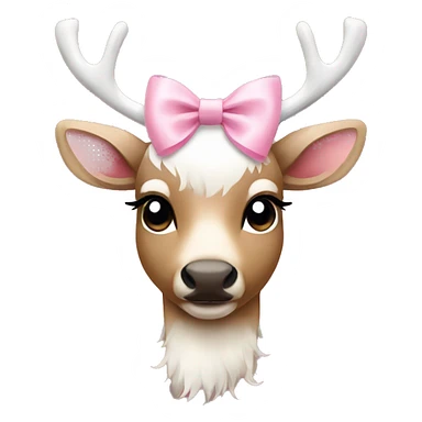 Pretty Reindeer with a light pink bow sticker