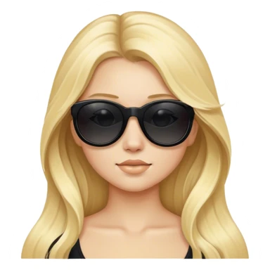 Blonde girl with long hair and black sunglasses  sticker