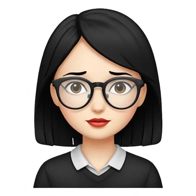 Niña de cabello negro con lentes sticker