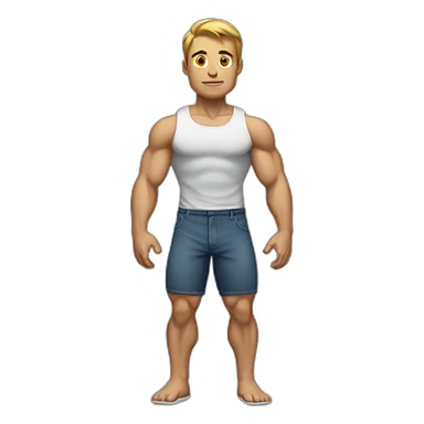 a muscular guy standing straight sticker