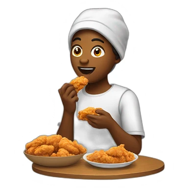slave eating fried chicken sticker