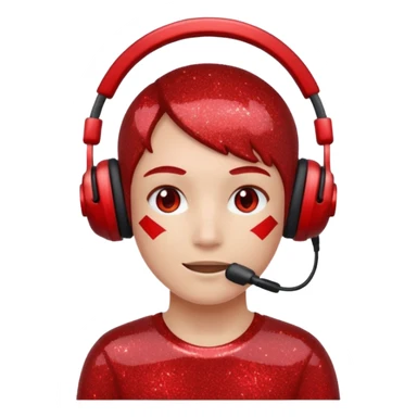 red glitter gamer sticker