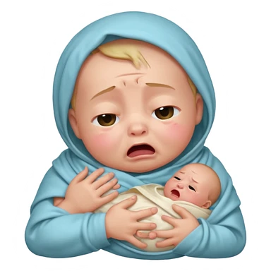 swaddled baby crying sticker
