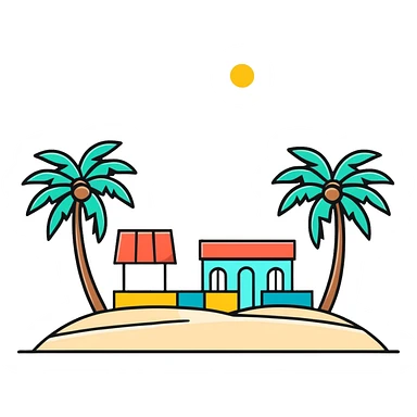 Palm trees and beach in Los Angeles sticker