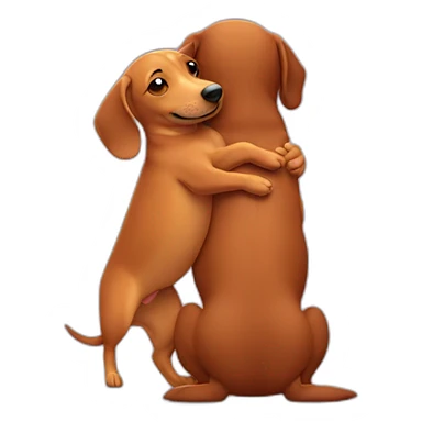wiener dog hugging human sticker