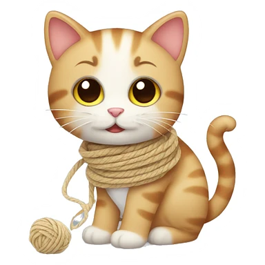 Cute cat with yarn sticker