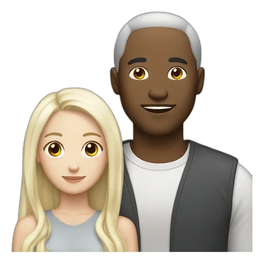 Black Asian man with a white woman with light haid sticker
