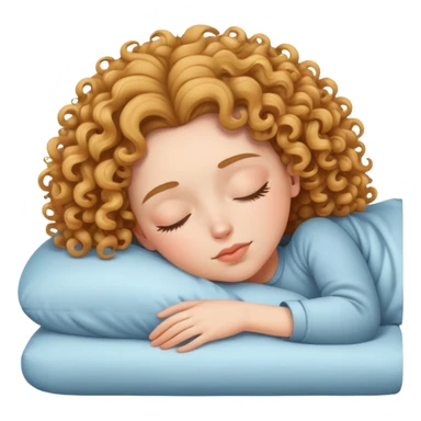 white girl with curly hair sleeping  sticker